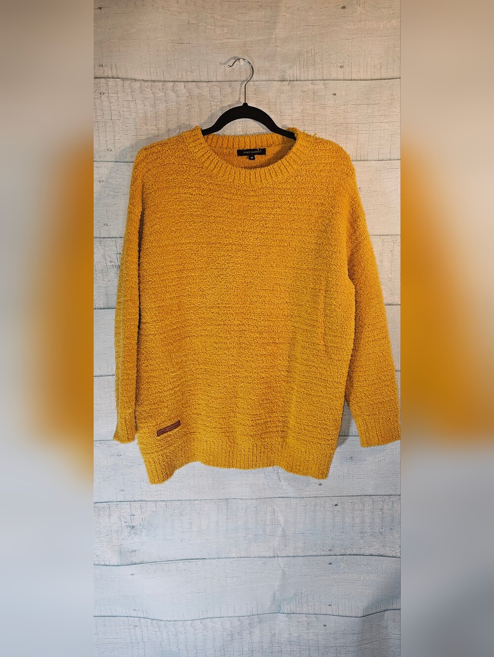 Simply Southern Mustard Yellow Chenille Like Sweater